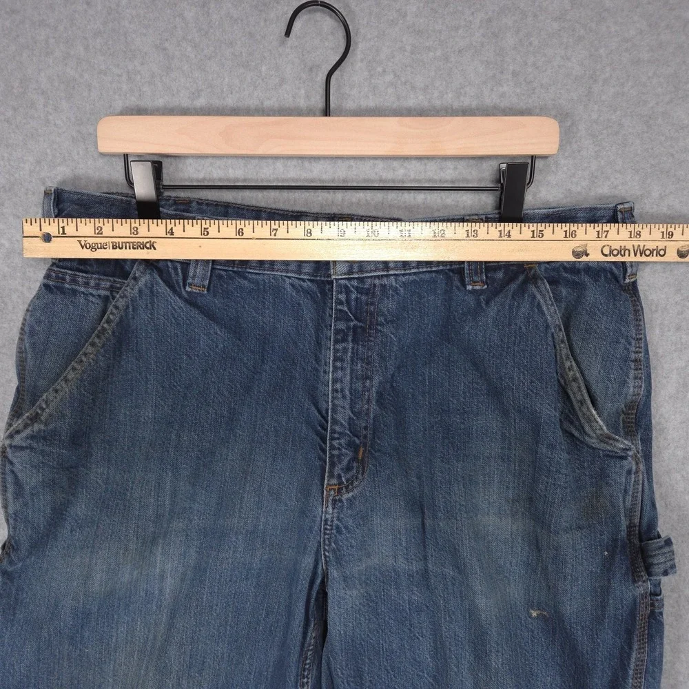 Carhartt Loose Fit Mens Size 36x32 Distressed Grunge Blue Denim Jeans BD4941-M